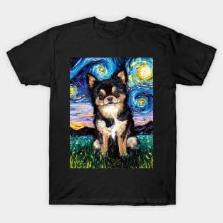 Black and Tan Chihuahua Night T-Shirt